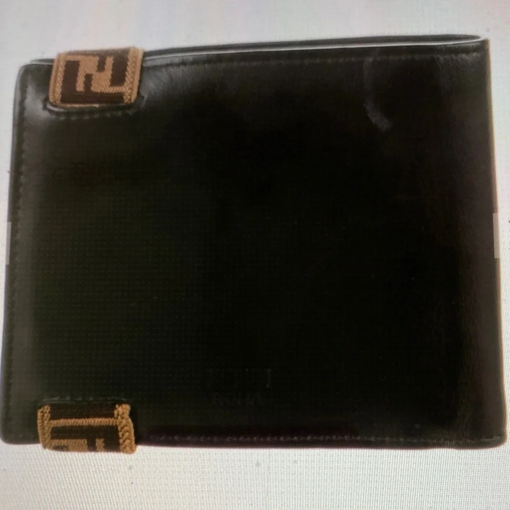 Fendi Brown Bifold wallet with Tan Logo Accent